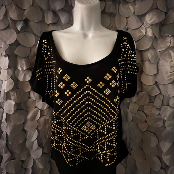 Women’s black embellished top - Picture 2 of 7